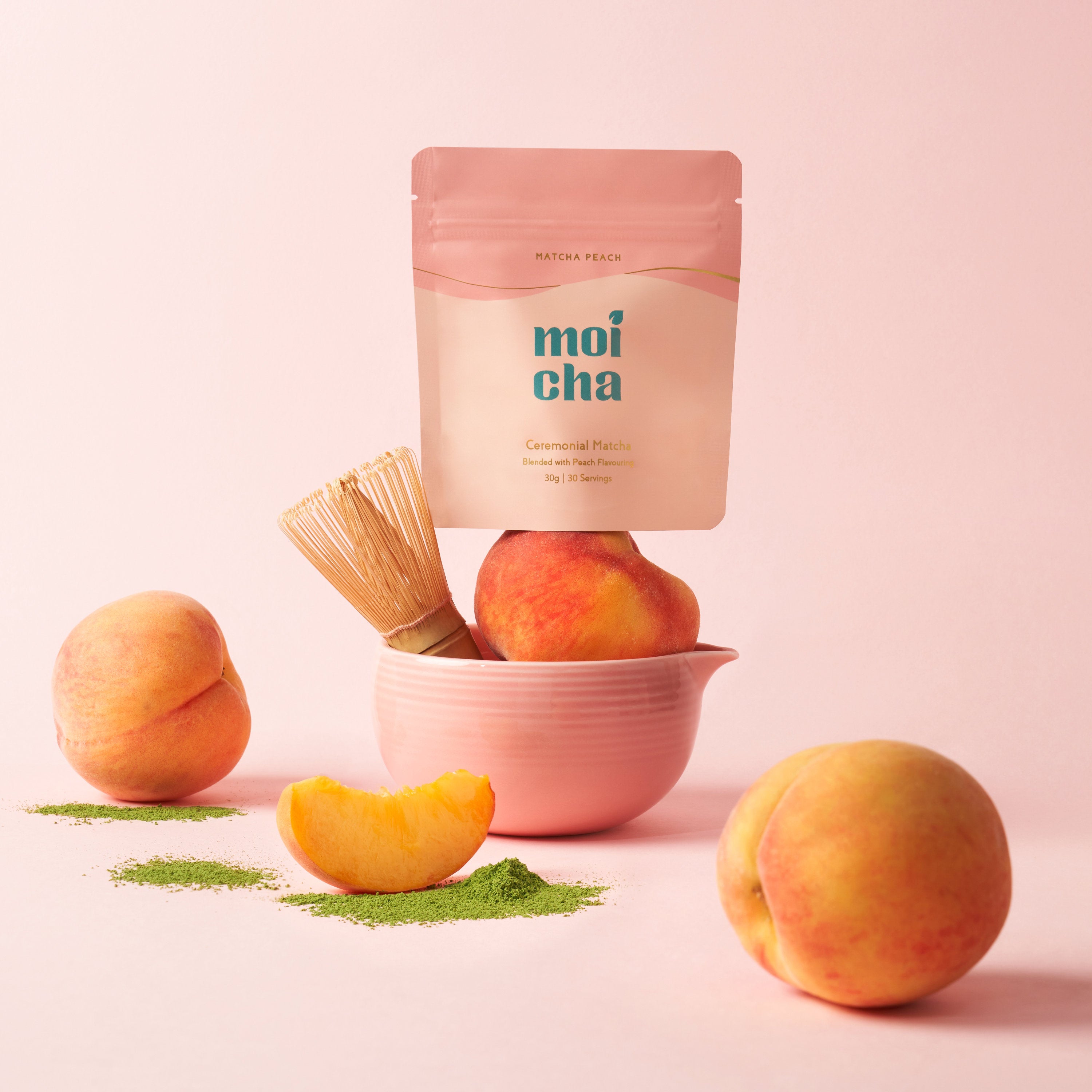 Peach Matcha — 30g Pouch Moicha Matcha London