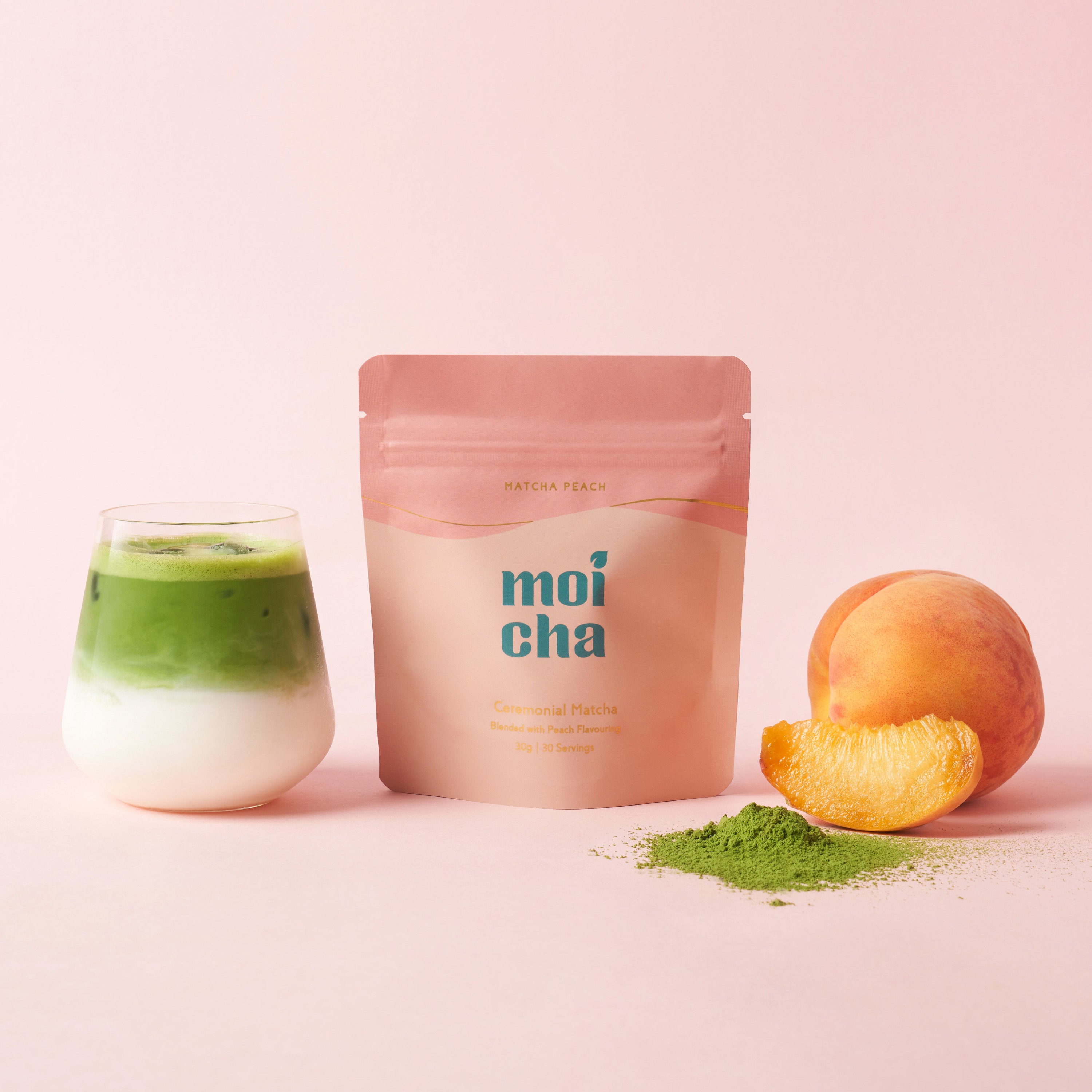 Peach Matcha — 30g Pouch Moicha Matcha London