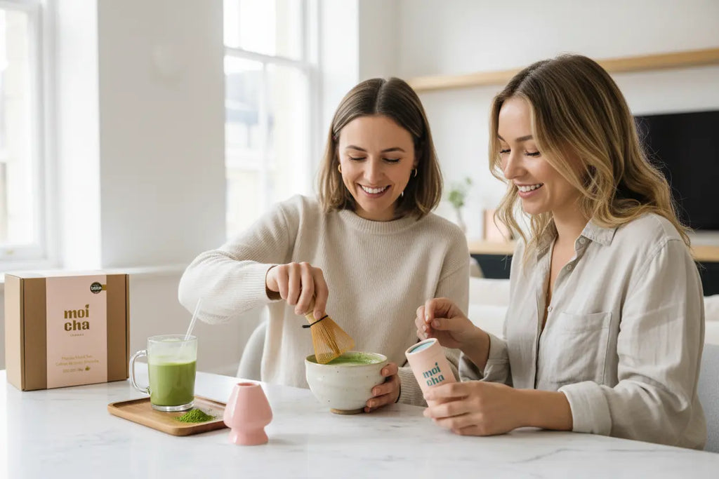 Moicha Matcha lifestyle with models' faces